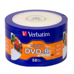 DVD-R 16X 4.7GB  WHITE INK JET PRINTABLE 50PK SPINDLE - TiendaClic.mx