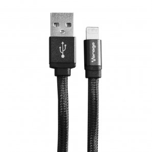 CABLE VORAGO CAB-213  USB A LIGHTNING 2 METROS NEGRO - TiendaClic.mx
