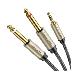 Cable de Audio Premium de 3.5 mm a 6.35mm /  Blindaje Interior Múltiple /  Transferencia de Audio sin Pérdidas /  5 Metros /  Caja de Aleación de Zinc /  Amplia Compatibilidad. - TiendaClic.mx