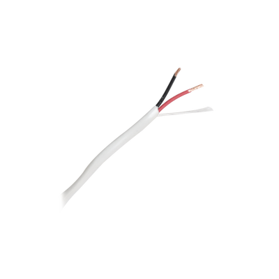 Bobina de 305 metros de cable 18 AWG,  2 conductores,  tipo CM-CL2,  de color blanco para aplicaciones en Alarmas de intrusión / Control de acceso/ Interfonos y TV porteros/ Automatizacion/ Audio y Voceo. - TiendaClic.mx
