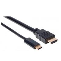 CABLE USB, MANHATTAN, 151764, -C A HDMI M 2.0M 4K@30HZ,  NEGRO - TiendaClic.mx