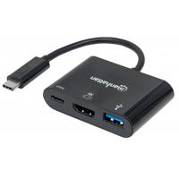 DOCKING USB, MANHATTAN, 152037, -C  3 PTOS,  HDMI,  USB-C PD/ USBV3.2A - TiendaClic.mx
