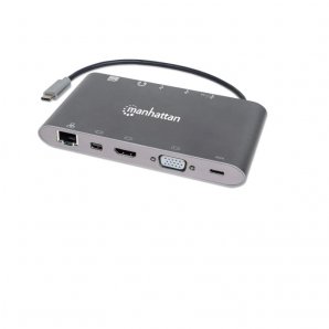 (REP/ ABIERTO)CONVERTIDOR MANHATTAN VIDEO USB-C 7 EN 1 152808 - TiendaClic.mx