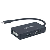 CONVERTIDOR DE USB-C A CONECTORES HEMBRA DVI,  HDMI O VGA. - TiendaClic.mx