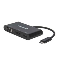 CONVERTIDOR DE USB-C A MULTIPUERTOS HDMI,  DISPLAYPORT Y VGA HEMBRAS CON RESOLUCIONES DE HASTA 4K@30HZ - TiendaClic.mx