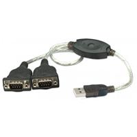 CABLE CONVERTIDOR MANHATTAN USB A 2 PUERTOS SERIAL DB9 RS232 - TiendaClic.mx