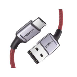 Cable USB-A a USB-C | 1 Metro | Protección Integrada | Carga Rápida | QC 4.0/ 3.0/ 2.0 | FPC | AFC | Transferencia de datos de 480 Mbps | Caja de Aluminio | Nylon Trenzado | Color Rojo | 2 años de Garantía. - TiendaClic.mx