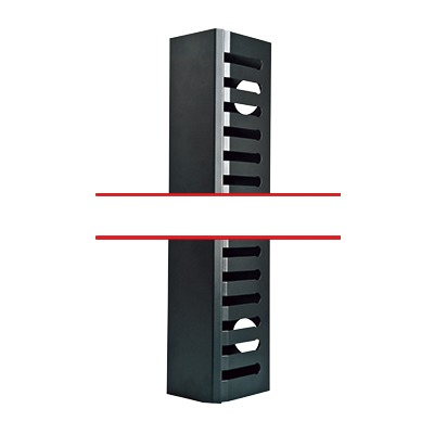 Kit organizador vertical de cable sencillo para rack abierto de 45 unidades - TiendaClic.mx
