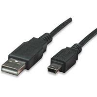 CABLE USB, MANHATTAN, 33375,  V2.0 A-MINI B 1.8M NEGRO - TiendaClic.mx