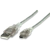 CABLE USB, MANHATTAN, 333412,  V2.0 A-MINI B 1.8M PLATA - TiendaClic.mx