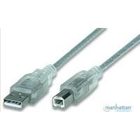 CABLE USB, MANHATTAN, 340465, V2.0 A-B  4.5M,  PLATA - TiendaClic.mx