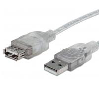 CABLE USB, MANHATTAN, 340496,  V2.0 EXT. 3.0M PLATA - TiendaClic.mx