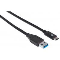 CABLE USB, MANHATTAN, 353373, -C V3.1,  C-A 1.0M NEGRO - TiendaClic.mx