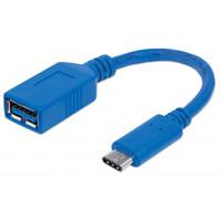 CABLE USB, MANHATTAN, 353540, -C V3.1,  C-AH 15CM, MACHO-HEMBRA - TiendaClic.mx