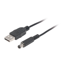 CABLE USB MANHATTAN A-N ALIM. 5.5MM 5V DC  1.0M,  NEGRO - TiendaClic.mx