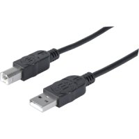 CABLE MANHATTAN USB V2.0 A-B 1.8M NEGRO BLISTER - TiendaClic.mx