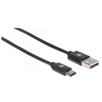 CABLE USB, MANHATTAN, 354929, -C V2.0,  C-A 2.0M NEGRO 480MBPS - TiendaClic.mx