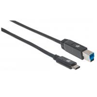 CABLE USB, MANHATTAN, 354998, -C V3.1,  C-B 2.0M NEGRO - TiendaClic.mx