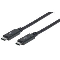 CABLE USB, MANHATTAN, 355223, -C V3.1,  C-C 1.0M NEGRO 10GBPS 5A - TiendaClic.mx