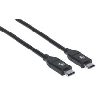 CABLE USB, MANHATTAN, 355247, -C V2.0,  C-C 2.0M NEGRO 480MBPS 5A - TiendaClic.mx