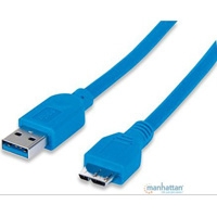 CABLE USB 3.0 MANHTATTAN A MACHO /  MICRO B MACHO 1 MTS AZUL - TiendaClic.mx