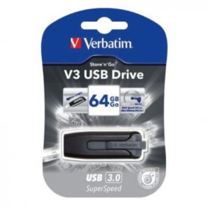 Memoria USB Verbatim Store n Go V3 64 GB 3.0 Color Negro-Gris - TiendaClic.mx