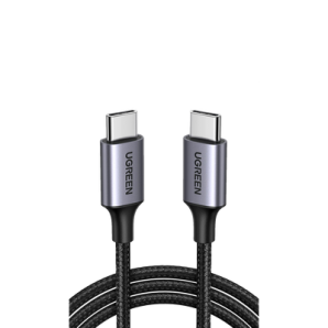 Cable USB C a USB C /  2 Metros  /  Carcasa de Aluminio /  Nylon Trenzado /  Transferencia de Datos Hasta 480 Mbps /  Soporta Carga Rápida de hasta 60W,  20V 3A - TiendaClic.mx