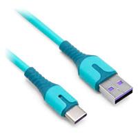 CABLE BROBOTIX CARGA RAPIDA USB-A V3.0 A USB-C REVESTIMIENTO PVC,  1.0M,  COLOR AZUL AQUA - TiendaClic.mx