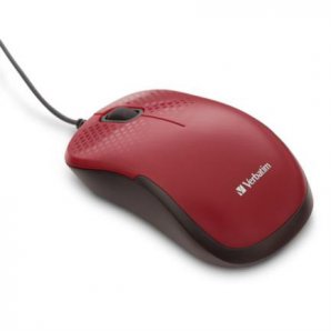 Mouse Verbatim Silent Corded Óptico Color Rojo - TiendaClic.mx