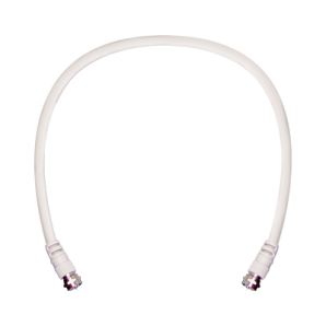 Jumper Coaxial con Cable Tipo RG-6 en Color Blanco de 60.96 centímetros de Longitud y Conectores F Macho en Ambos Extremos. 75 Ohm de Impedancia. - TiendaClic.mx