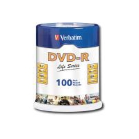 DVD-R VERBATIM 16X 4.7GB 120 MINUTOS C/ 100 PIEZAS - TiendaClic.mx