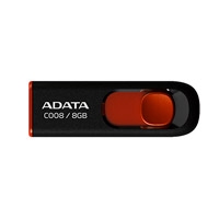 MEMORIA ADATA 16GB USB 2.0 C008 RETRACTIL NEGRO- ROJO - TiendaClic.mx