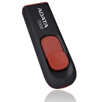 MEMORIA ADATA 32GB USB 2.0 C008 RETRACTIL NEGRO-ROJO (AC008-32G-RKD) - TiendaClic.mx