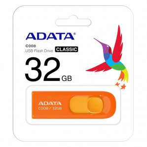 MEMORIA FLASH ADATA C008 32GB USB 2.0 NARANJA (AC008-32G-ROR)
 - TiendaClic.mx