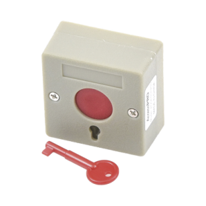 Botón de pánico a prueba de fuego /  Restablecimiento con llave /  tamaño compacto para fácil instalación  - TiendaClic.mx