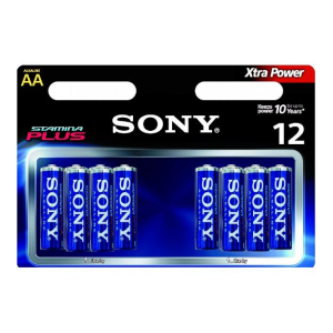 Paquete de 12 pilas Sony Stamina Plus AM3-S12D,  AA,  alcalina de 1.5V. - TiendaClic.mx