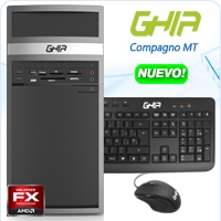 GHIA COMPAGNO MT /  AMD FX 6300BE 6x 3.5 GHZ /  8 GB /  1 TB /  DVDRW /  MT-N /  W10 PRO - TiendaClic.mx