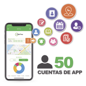 Licencia para realizar checadas de asistencia desde Smartphone (APP) con envío de fotografía y ubicación por GPS /  Compatible con BIOTIMEPRO /  Licencia para 50 usuario - TiendaClic.mx