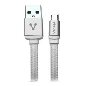 CABLE USB. VORAGO. CAB-113. USB 2. A MICRO USB. 1 METRO BLANCO BOLSA - TiendaClic.mx