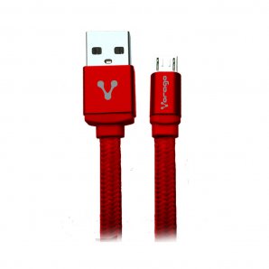 CABLE USB. VORAGO. CAB-113. USB 2. A MICRO USB. 1 METRO ROJO BOLSA - TiendaClic.mx
