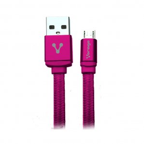 CABLE USB. VORAGO. CAB-113. USB 2. A MICRO USB. 1 METRO ROSA BOLSA - TiendaClic.mx