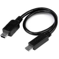 CABLE USB OTG 20CM ADAPTADOR MICRO USB A MINI USB - TiendaClic.mx