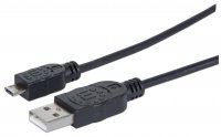 CABLE USB 2.0 MANHATTAN A -MICRO B 1.0 MTS NEGRO P/  CELULARES - TiendaClic.mx