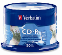CD VIRGEN VERBATIM 52X 700MB/ 80MIN C/ 50 PZAS PLATA - TiendaClic.mx