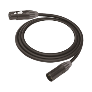 Cable XLR | 3 polos | Conector Hembra-Macho | Serie M | Carcasa Negra | Contactos Dorados | Ideal para Microfonía | Longitud 10m - TiendaClic.mx