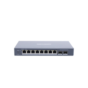 Switch Administrable de 8 puertos PoE+ (hasta 250 m),  10/ 100/ 1000 Mbps,  2 puertos SFP,  110 Watts,  configuración remota desde Hik-ProConnect - TiendaClic.mx