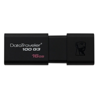 MEMORIA KINGSTON 16GB USB 3.0 ALTA VELOCIDAD /  DATATRAVELER 100 G3 NEGRO - TiendaClic.mx