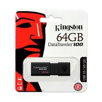 MEMORIA KINGSTON 64GB USB 3.0 ALTA VELOCIDAD /  DATATRAVELER 100 G3 NEGRO - TiendaClic.mx