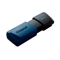 MEMORIA KINGSTON 64GB USB 3.2 GEN 1 ALTA VELOCIDAD /  DATATRAVELER EXODIA M AZUL C/ TAPA MVIL (DTXM/ 64GB) - TiendaClic.mx