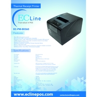 EC LINE MONI PRINTER TERMICA /  USB/  ETHERNET/  PARALELO/  300MM/ S  /    NEGRA - TiendaClic.mx